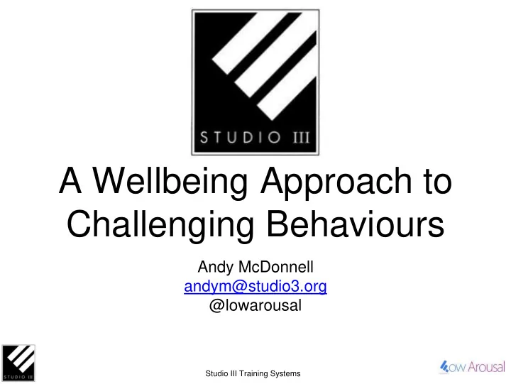 a wellbeing approach to