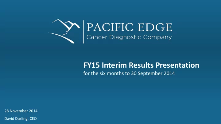fy15 interim results presentation