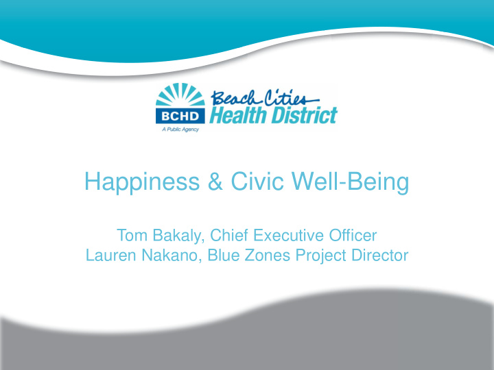 happiness amp civic well being