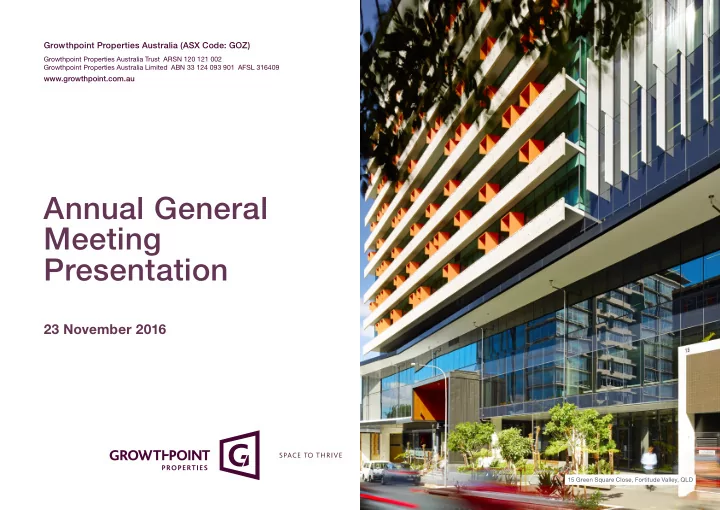 annual general meeting presentation