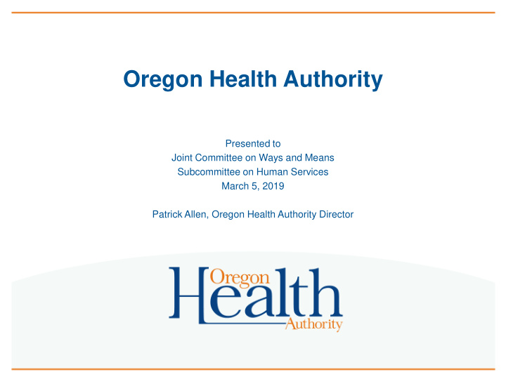 oregon health authority