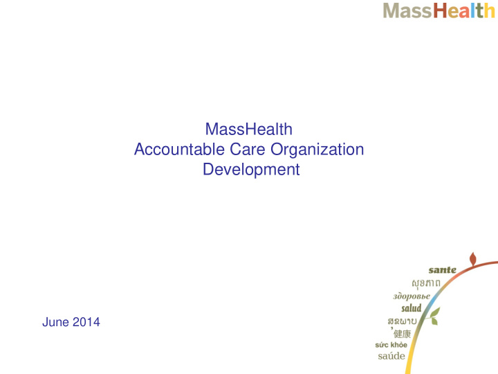 masshealth accountable care organization development