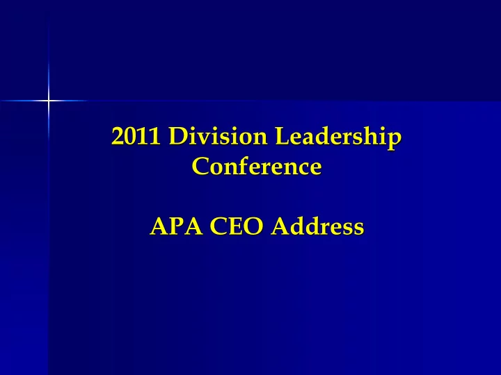 2011 division leadership