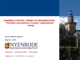 TOWARDS A SPATIAL THEORY OF ORGANIZATIONS.  Principles and practices of modern organizational