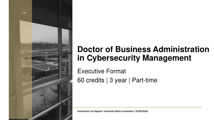 doctor of business administration in cybersecurity