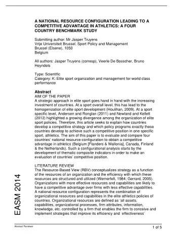 EASM 2014  resources are structured and utilized (Wernerfelt, 1984; Gerrard, 2005).  Organizations