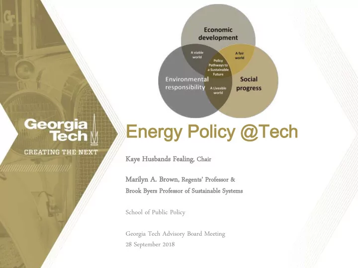 energ ergy y poli licy cy tech ch