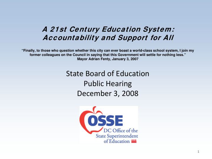 state board of education public hearing december 3 2008