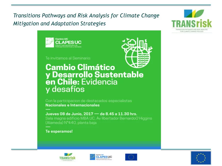 transitions pathways and risk analysis for climate change