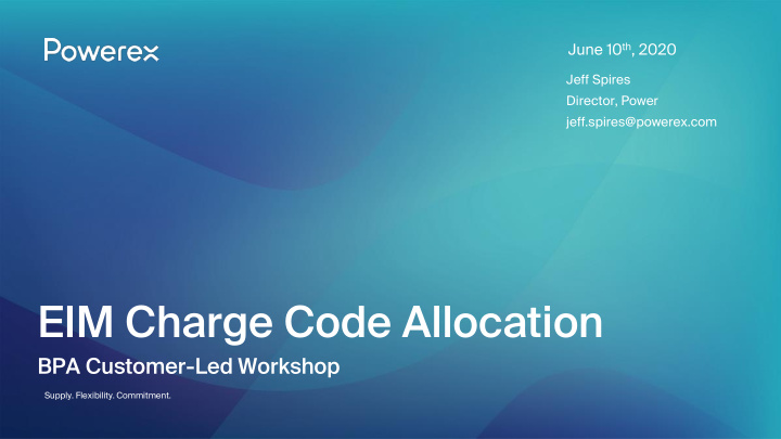 eim charge code allocation