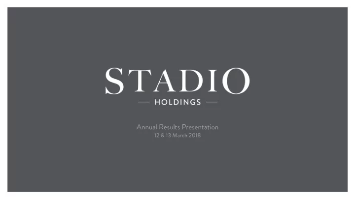 annual results presentation