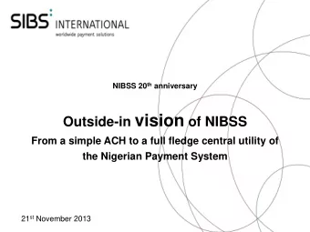 2010  POS PTSA  Switching  ACH services  and BPO  NCS (Nigeria Central  Payment Terminal