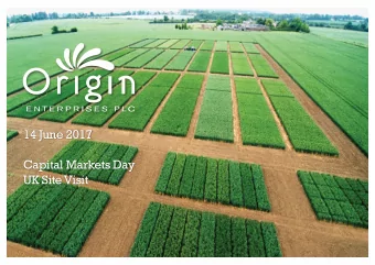 Capital Markets Day  UK Site Visit  Forward-Looking Statements  This presentation contains