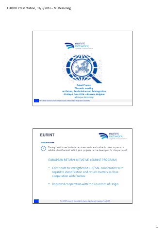 EURINT  Through which mechanisms can states assist each other in order to permit a  1  reliable