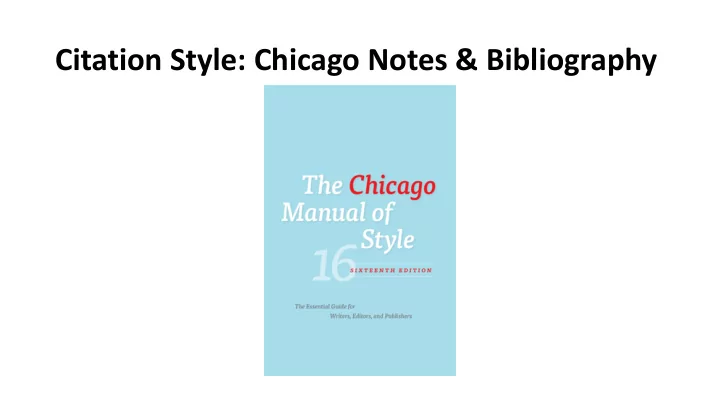 citation style chicago notes bibliography onl nline cit