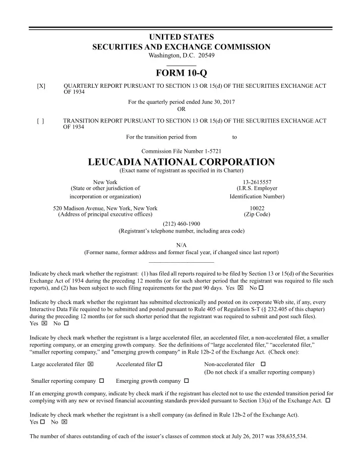 leucadia national corporation
