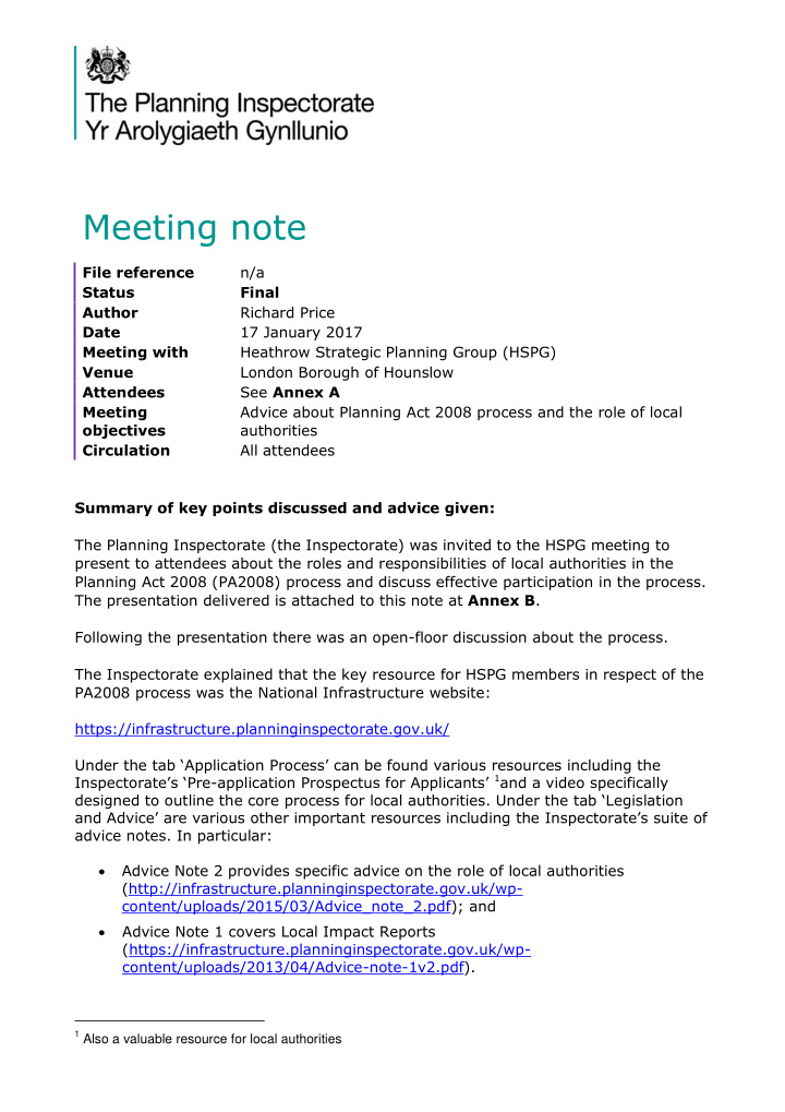 meeting note