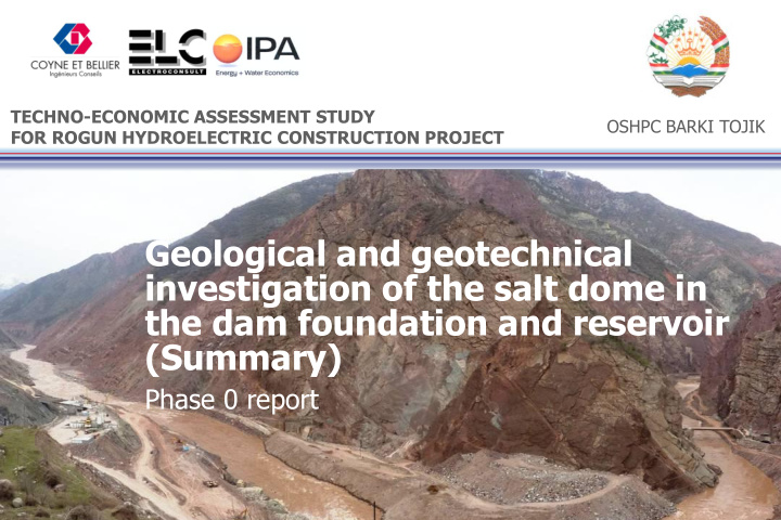 geological and geotechnical investigation of the salt