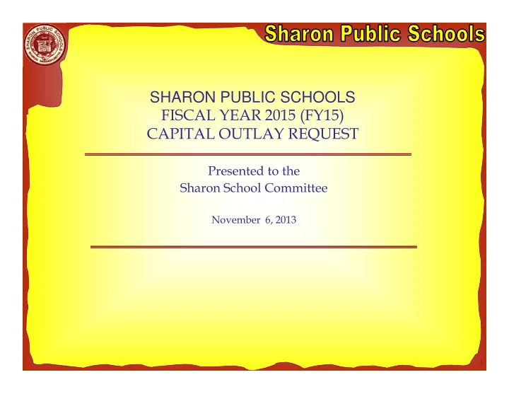 fiscal year 2015 fy15 capital outlay request