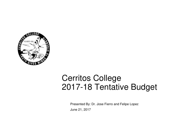 cerritos college 2017 18 tentative budget