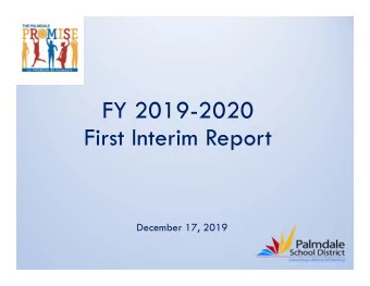 FY 2019-2020  First Interim Report  December 17, 2019  1  First Interim Financial Report