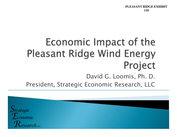 david g loomis ph d president strategic economic research