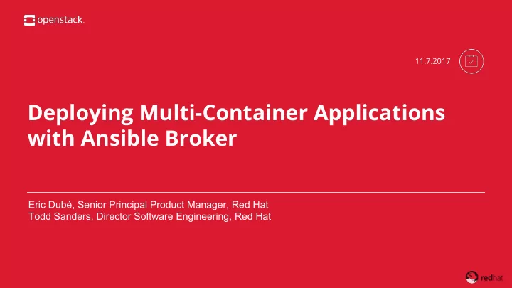 deploying multi container applications with ansible broker