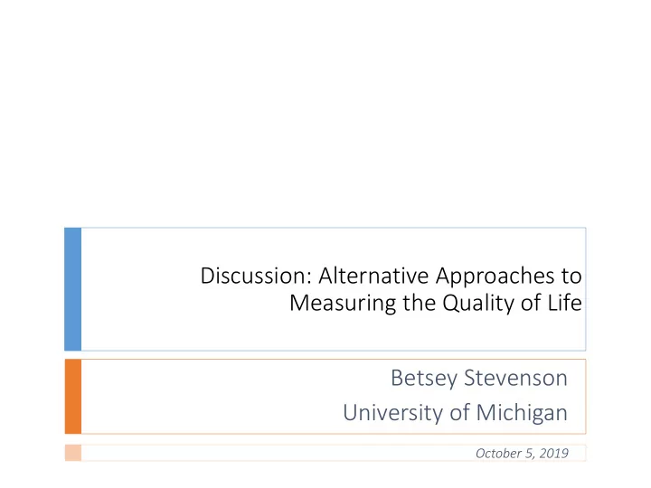 discussion alternative approaches to measuring the