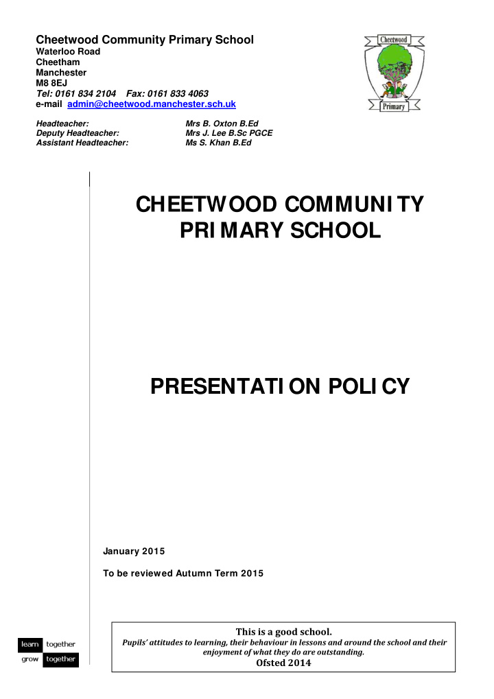 cheetwood communi ty