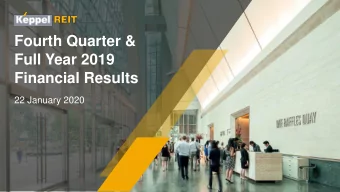 Fourth Quarter &amp;  Full Year 2019  Financial Results  22 January 2020  Outline  Performance