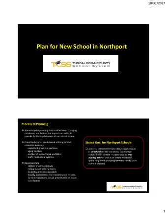 Plan for New School in Northport 1. that needs to be changed to: New Northport School
