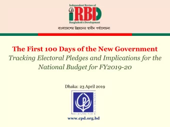The First 100 Days of the New Government  Tracking Electoral Pledges and Implications for the