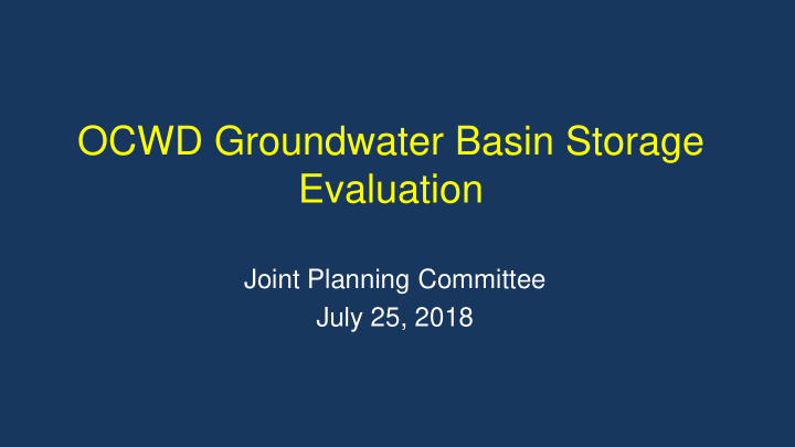ocwd groundwater basin storage
