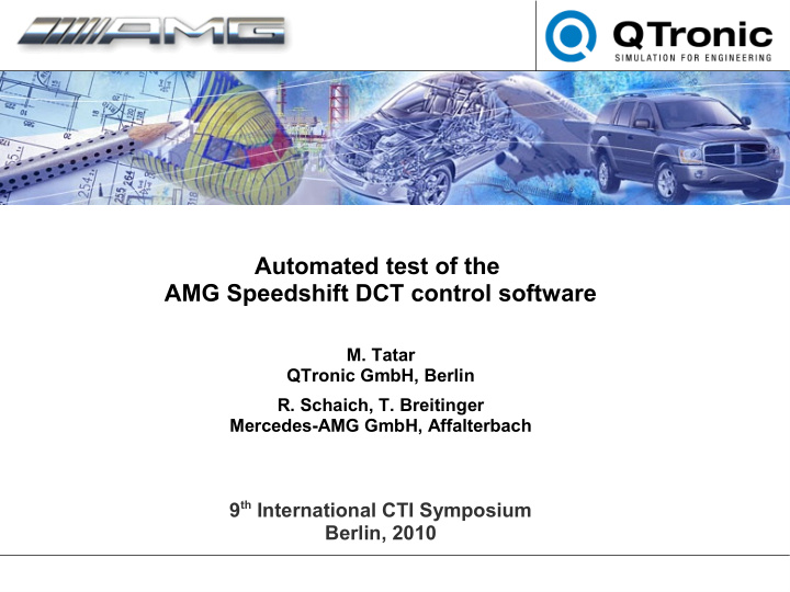 automated test of the amg speedshift dct control software