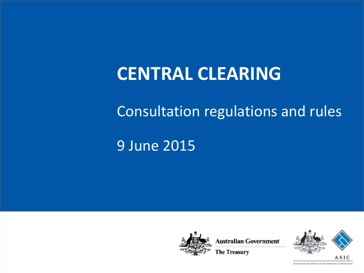 central clearing