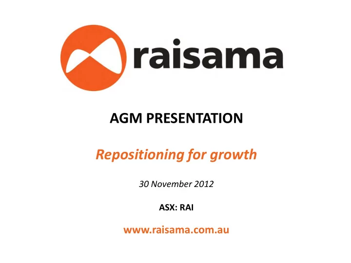 agm presentation
