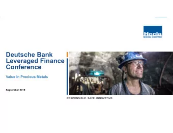 Hecla Mining Company  NYSE: HL  CAUTIONARY STATEMENTS  Cautionary Statement Regarding Forward