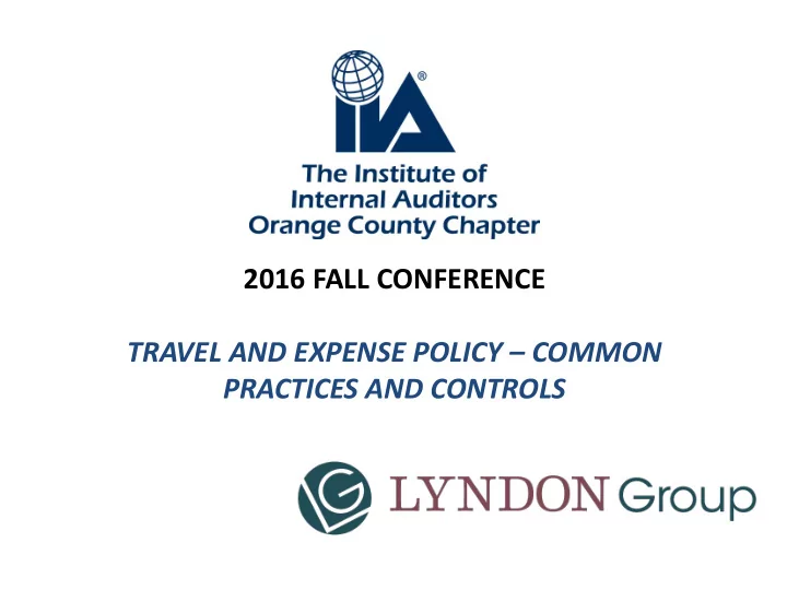 2016 fall conference
