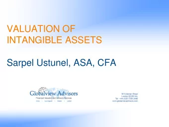 VALUATION OF  INTANGIBLE ASSETS  Sarpel Ustunel, ASA, CFA  Overview   Introduction