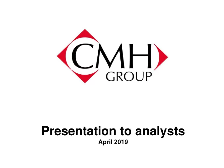 presentation to analysts