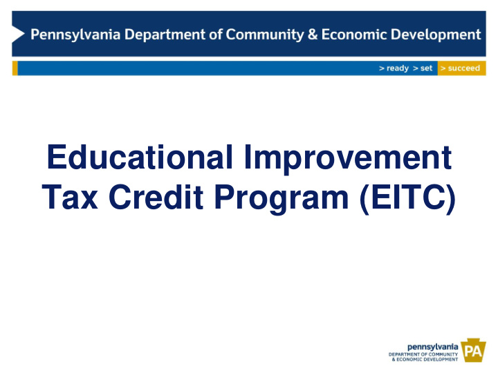 educational improvement tax credit program eitc eitc