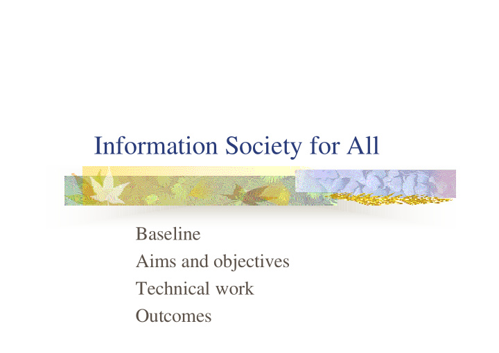 information society for all
