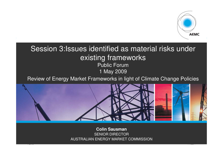 session 3 issues identified as material risks under