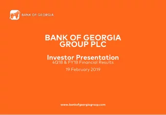 GROUP PLC  Investor Presentation  4Q18 &amp; FY18 Financial Results  19 February 2019