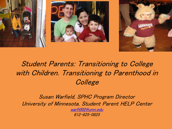 student parents transitioning to college
