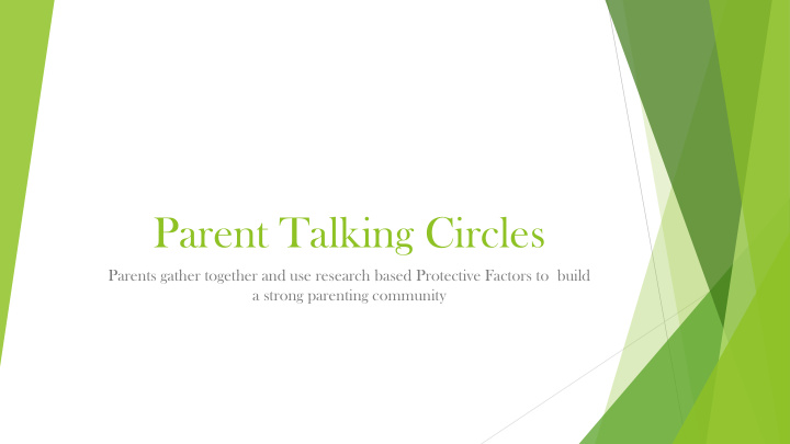 parent talking circles