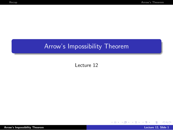 arrow s impossibility theorem
