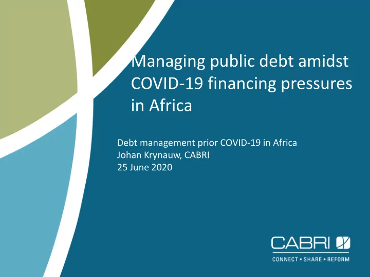 managing public debt amidst