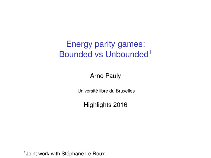 energy parity games