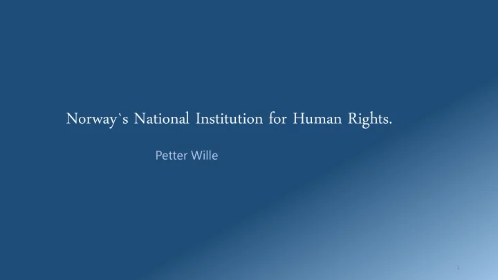 norway s national institution for human rights